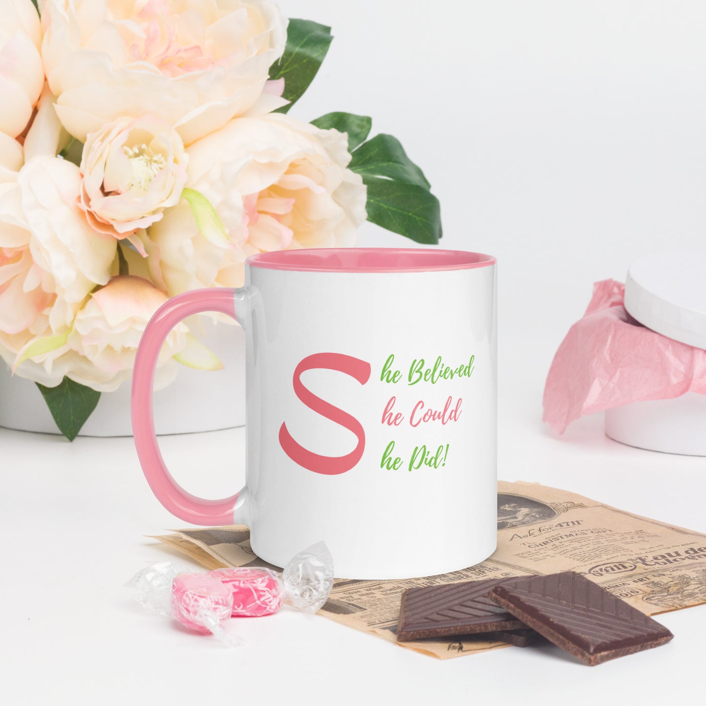 She Believed, She Could, She Did Inspirational Mug (AKA Inspired Colors)