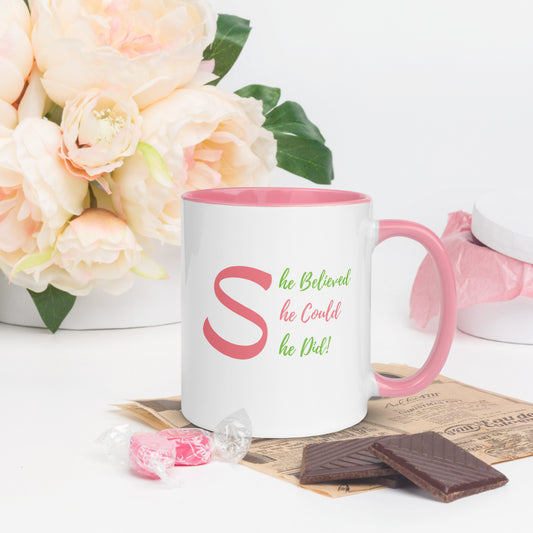 She Believed, She Could, She Did Inspirational Mug (AKA Inspired Colors)