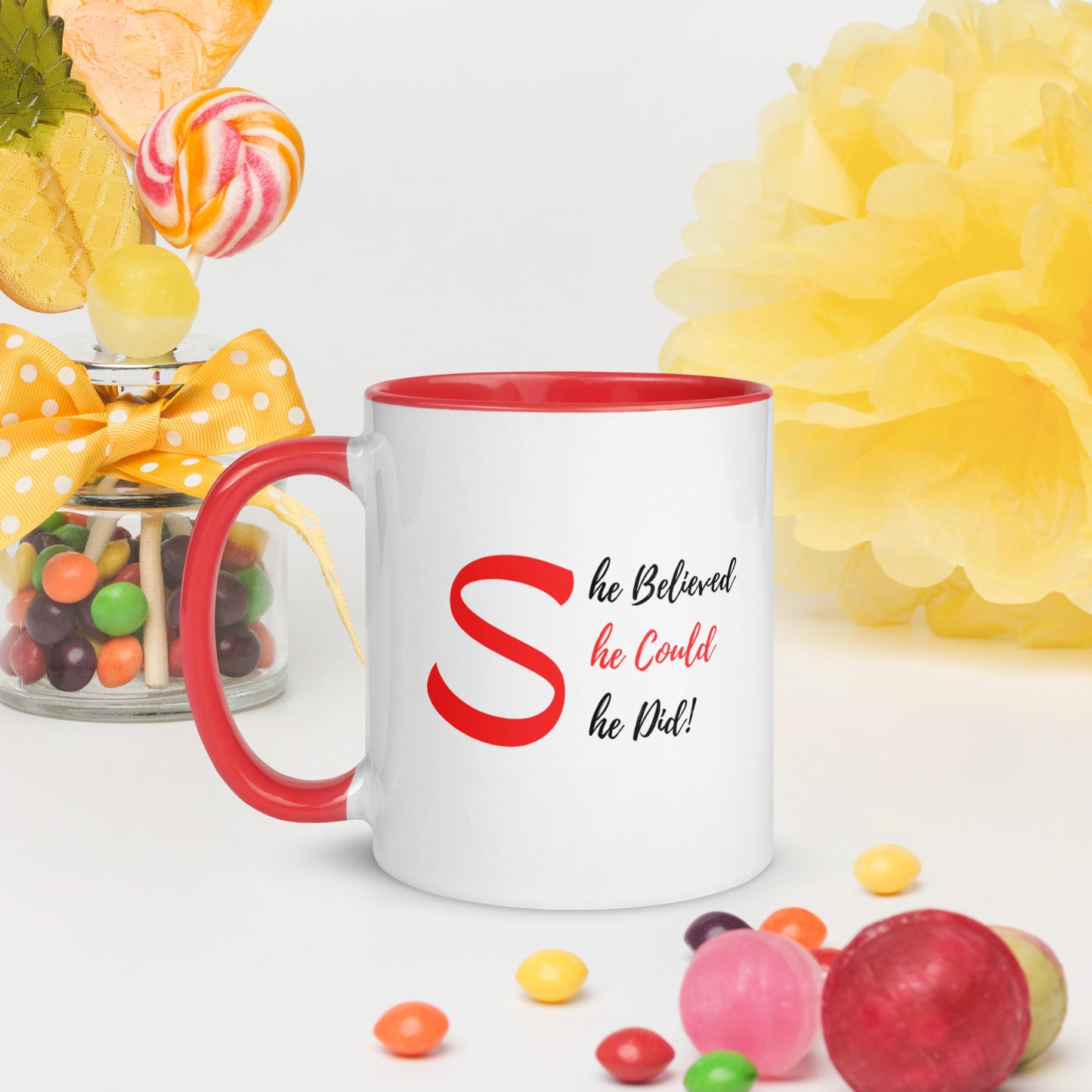 She Believed, She Could, She Did Inspirational Mug (Delta Inspired Colors)