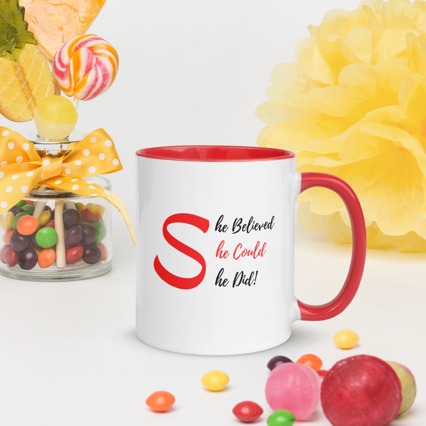 She Believed, She Could, She Did Inspirational Mug (Delta Inspired Colors)